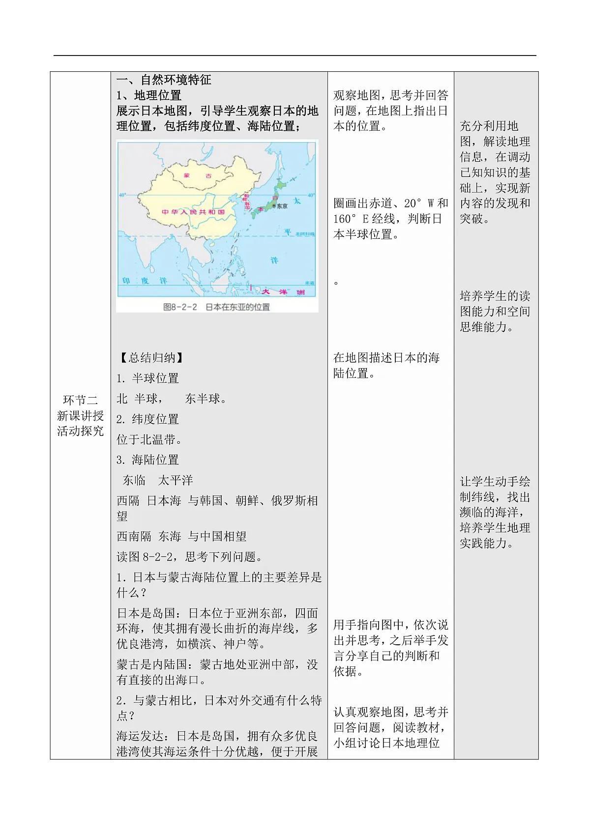 8.2日本(第1课时)(教学设计)第2页