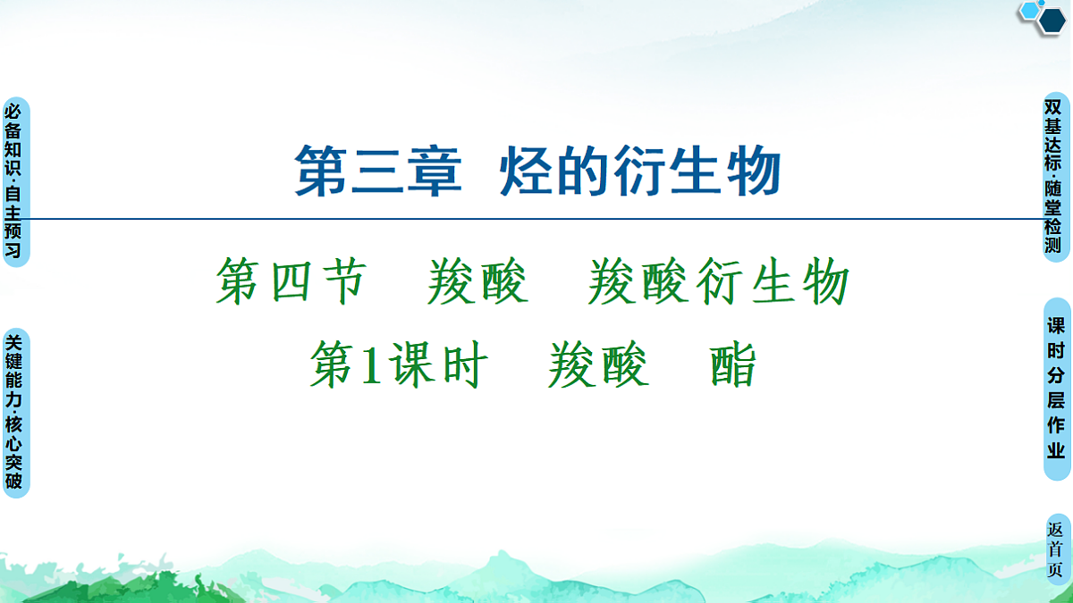 第3章 第4节 第1课时 羧酸 酯 课件【新教材】人教版(2019)高中化学选择性必修3第1页