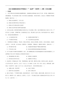 湖南省2025届高三下学期“一起考”大联考（模拟二）历史试卷（含答案）