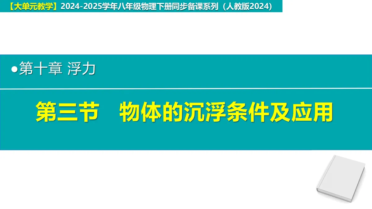 10.3 物体的沉浮条件及应用(同步课件)2025学年八年级物理下册(人教版2024)第1页