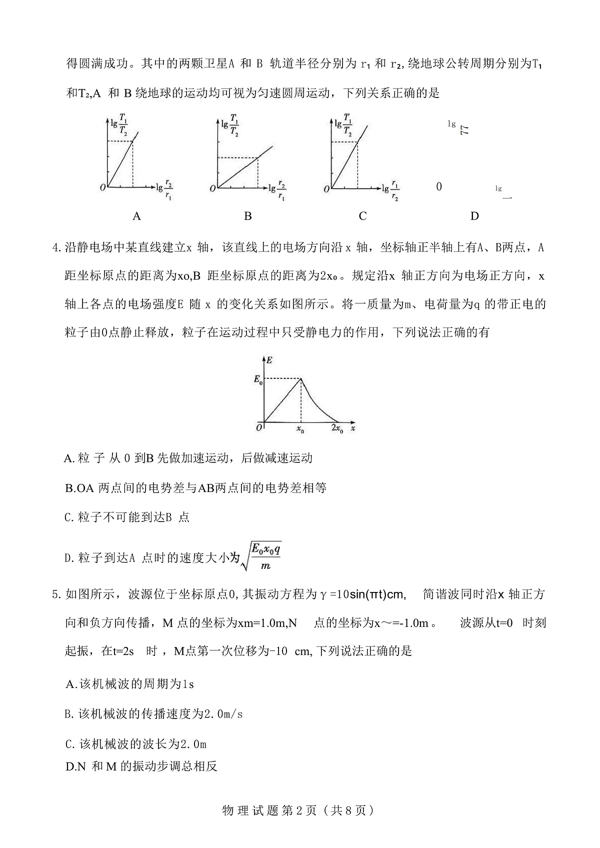 2025届安徽省卓越县中联盟高三下学期5月份检测物理试题(解析版)第2页