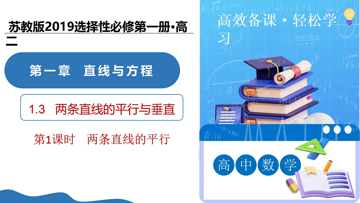 1.3两条直线的平行与垂直(第1课时)(教学课件)-2025-2026学年高中数学选择性必修第一册(苏教版2019)第1页
