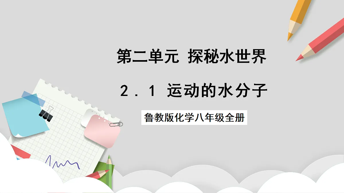 鲁教版(五四制)(2024)化学八年级全册2.1《 运动的水分子》课件 第1页