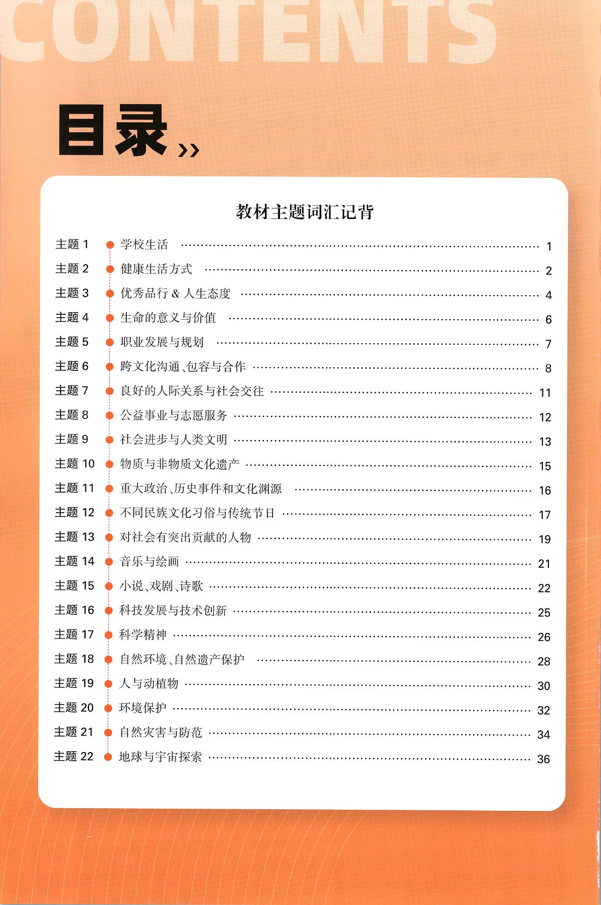 教材主题词汇记背第2页