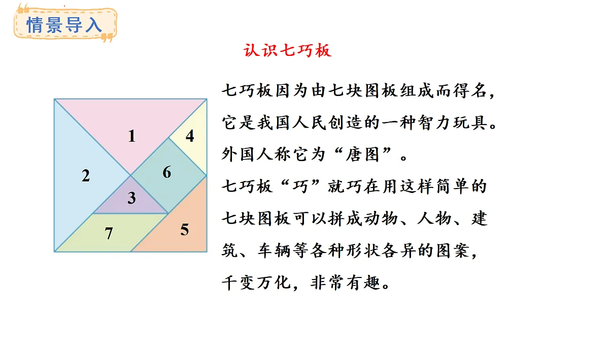 冀教版数学二年级上册4.5 七巧板拼图(课件)第2页