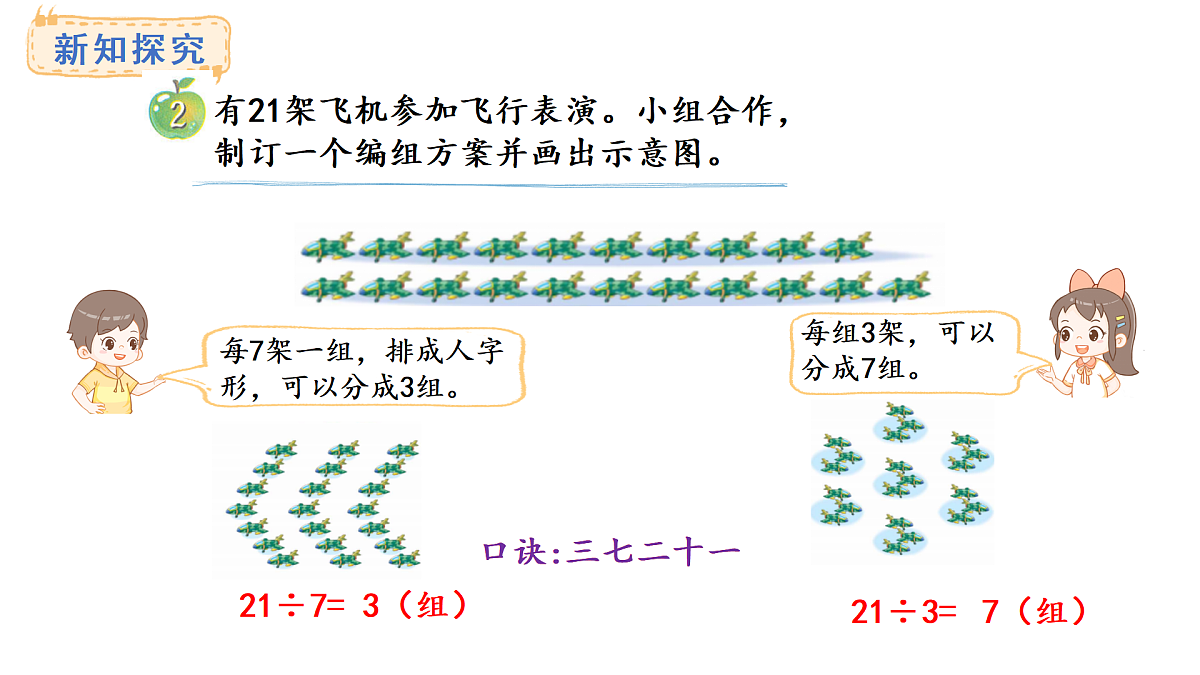 冀教版数学二年级上册5.4 用7的乘法口诀求商(课件)第3页