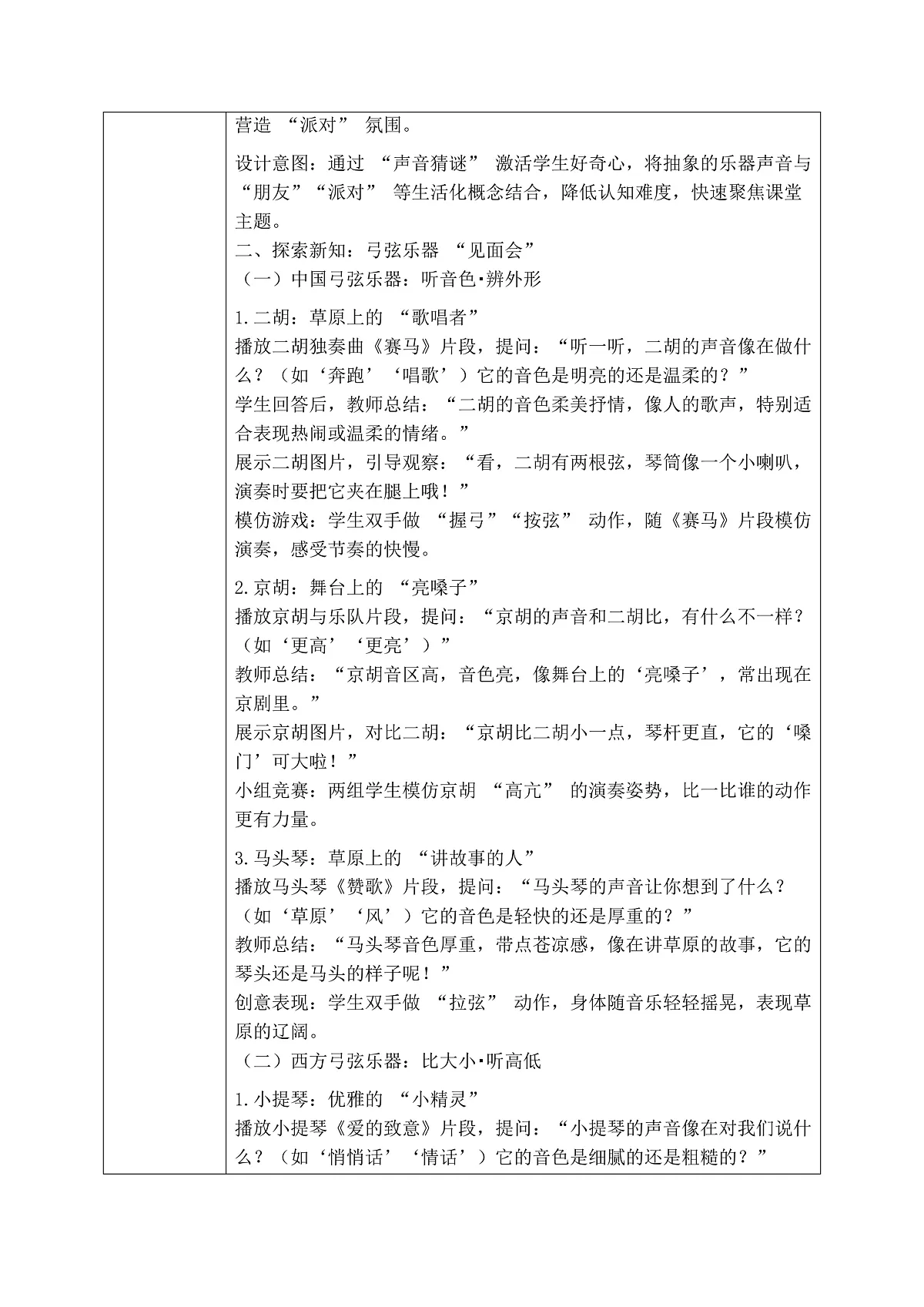 人教版一年级上册音乐第一节 音乐万花筒《“发烧友” 试听会》教学设计(表格式)第2页