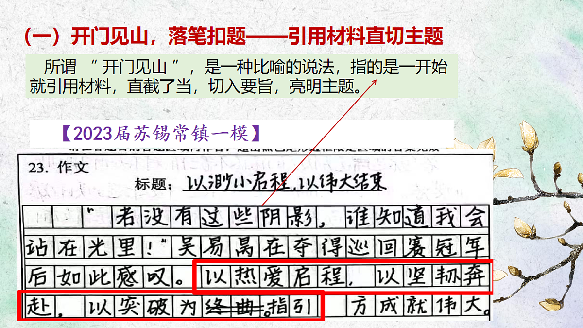 2026届高考语文作文序列化复习 课件:议论文开头写作指导第7页