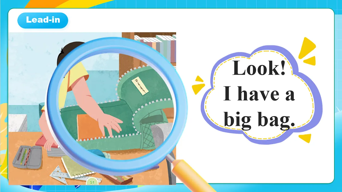 粤教沪外教版三上Unit 4 《My tidy bag》 Lesson 1 I have a big bag 课件第4页