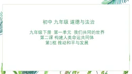 部編版九年級下冊道德與法治推動和平與發(fā)展--課件