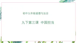 部編版九年級下冊道德與法治中國擔當課件