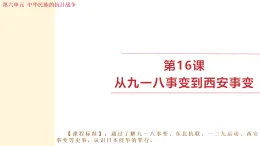 人教版（2024）歷史八年級上冊 第16課 從九一八事變到西安事變 (課件）