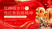 红色党政风抗战胜利80周年纪念课件