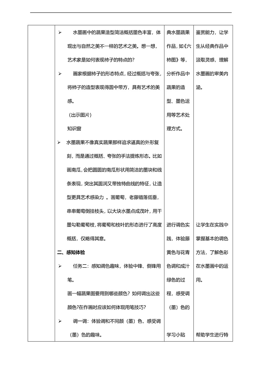 【人美版】美術(shù) 三年級(jí)上冊 第2單元 第2課《蔬果顯墨韻》教案第2頁