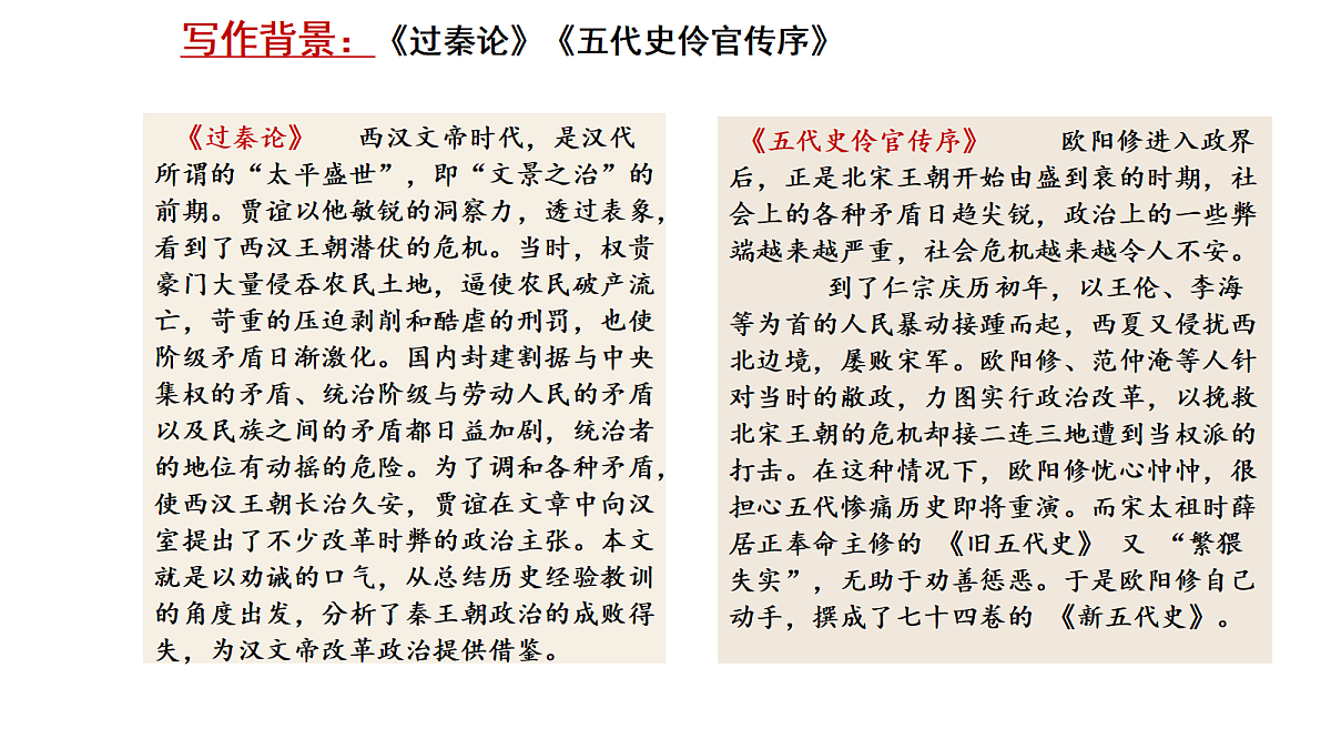 2026年高考语文文言文·阅读一轮复习 第08讲《过秦论》《五代史伶官传序》 复习课件第7页