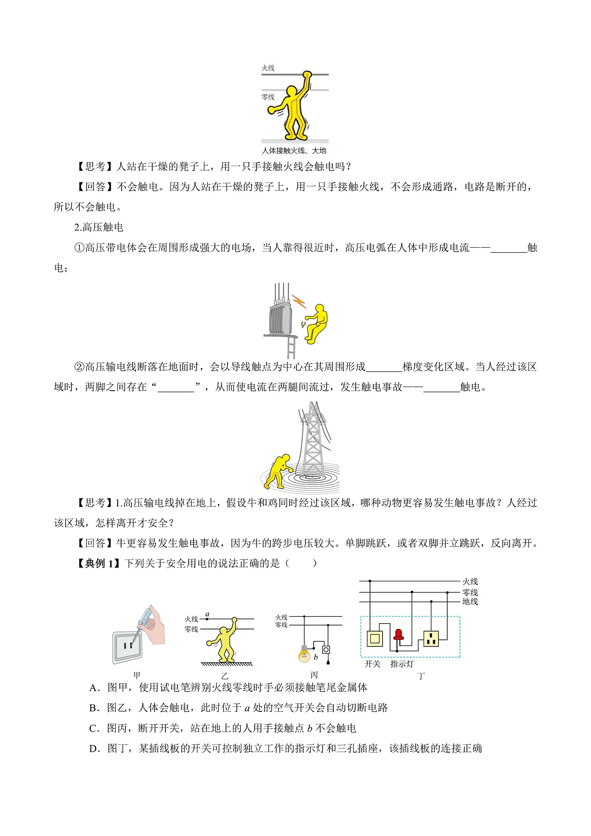 第五节 跨学科实践:安全用电科普行 (导学案)(原卷版)第3页