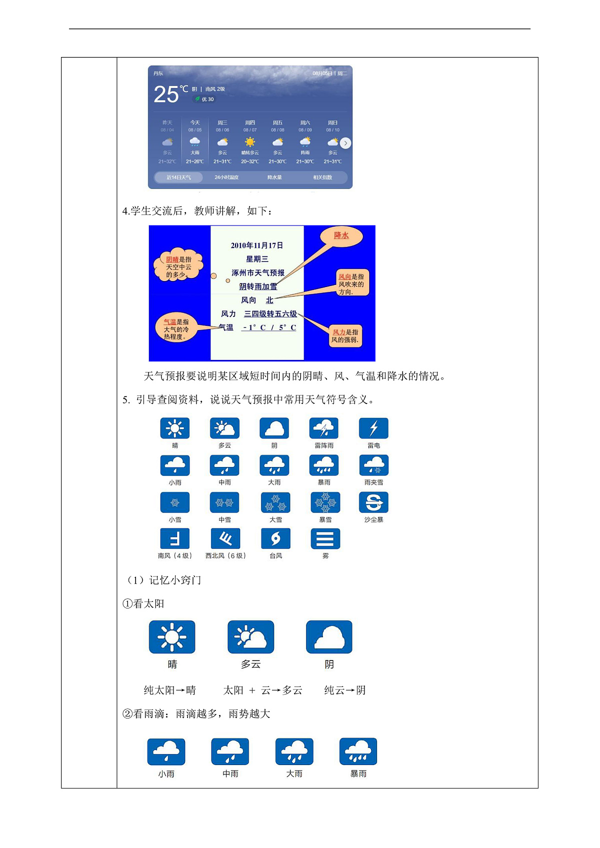 1.7《天气预报》教学设计第3页