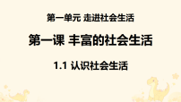 政治 (道德与法治)八年级上册（2024）第一单元 走进社会生活第一课 丰富的社会生活认识社会生活课文配套课件ppt