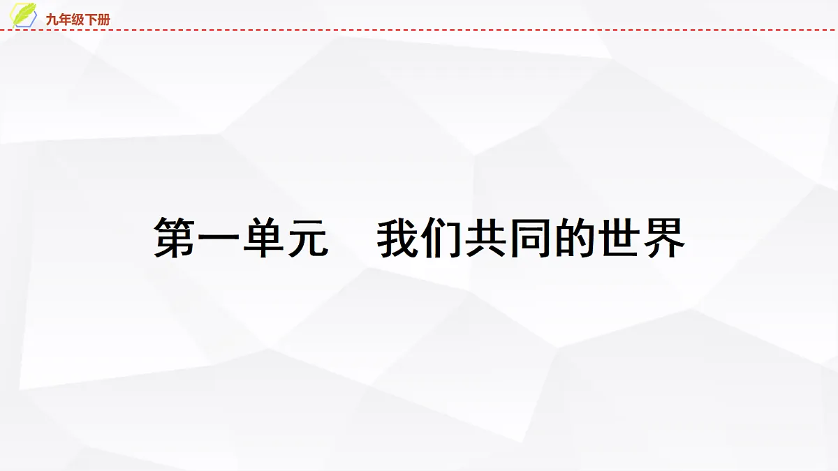 中考道德与法治复习九年级下册第一单元我们共同的世界课件第4页