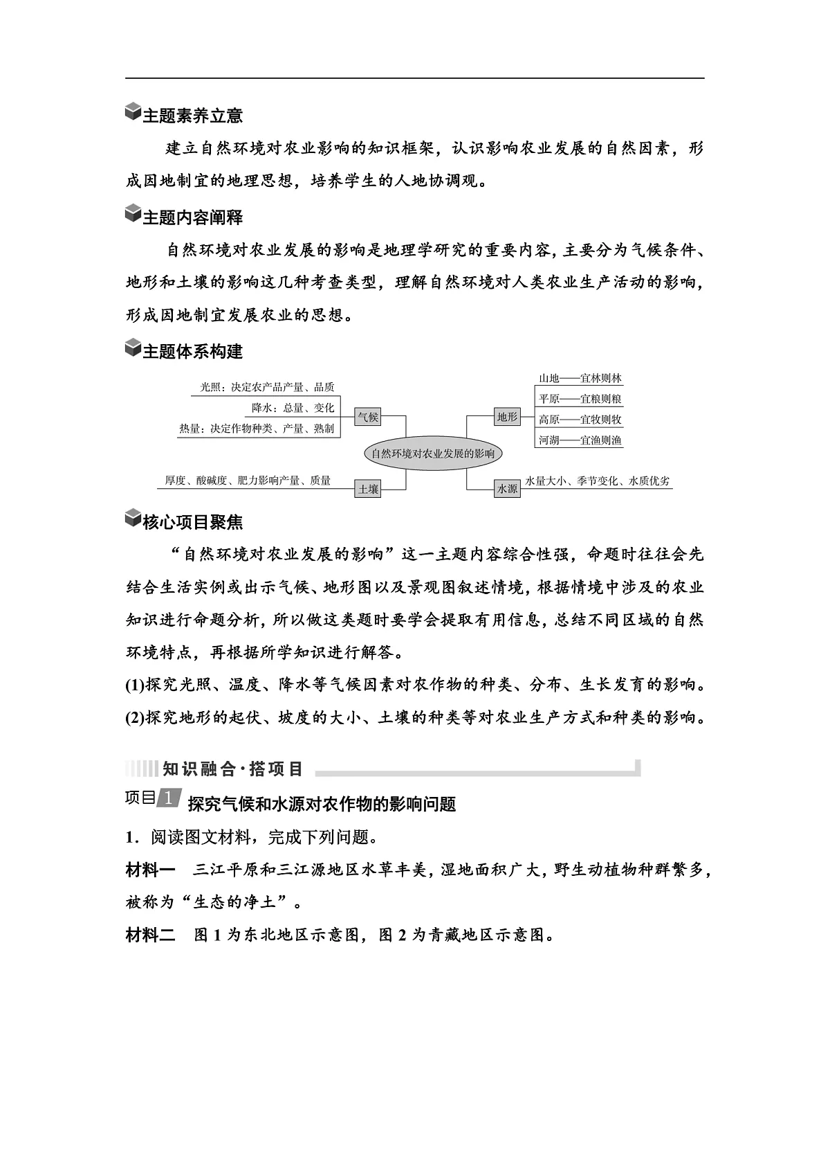 中考地理复习主题串讲5自然环境对农业发展的影响学案第1页