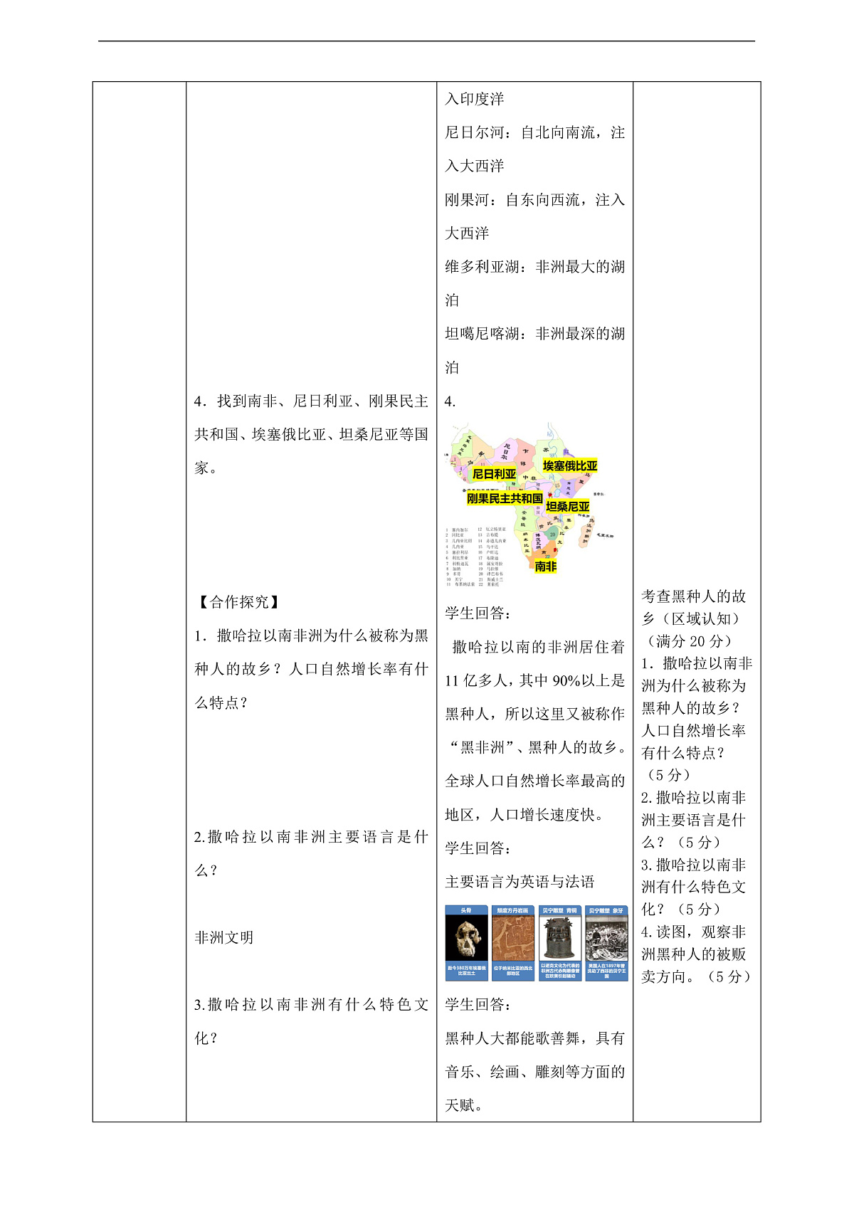 7.4撒哈拉以南非洲 教学设计第3页