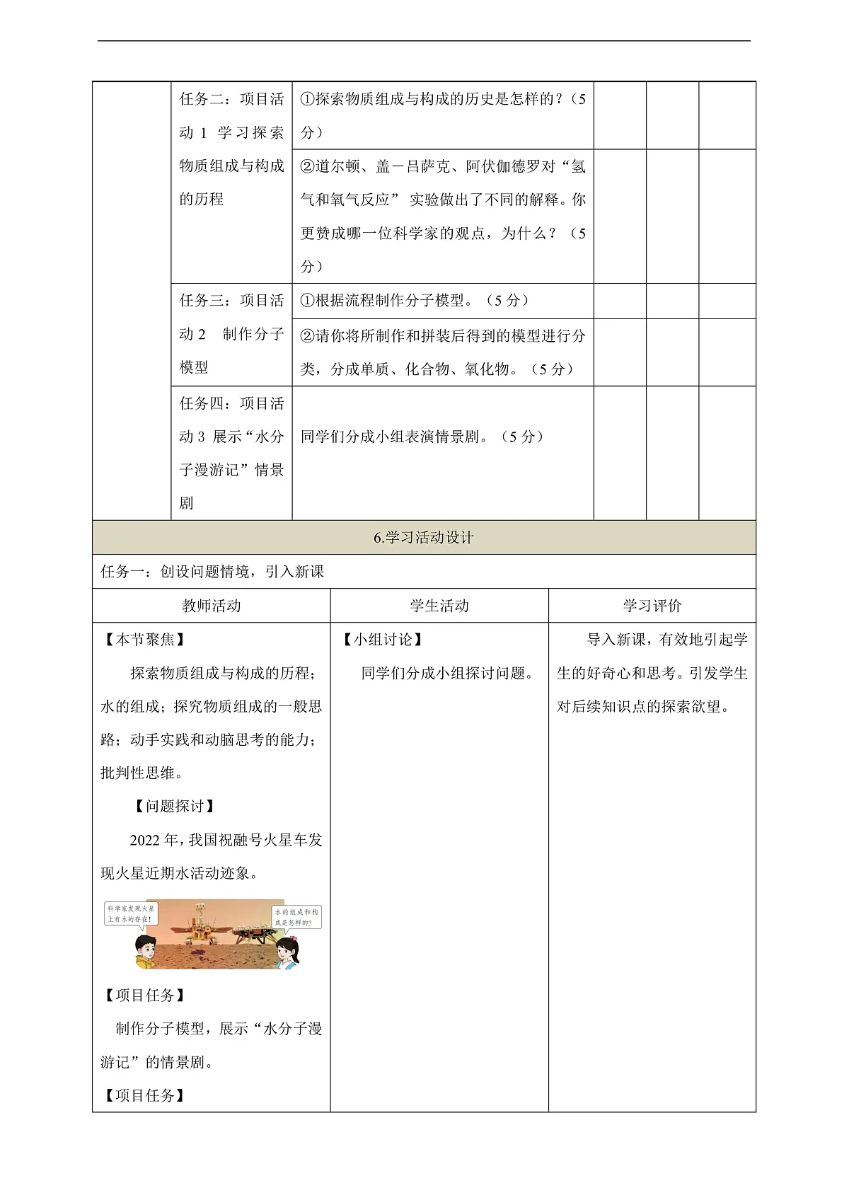 2.4 跨学科实践活动:学习探究水的组成的科学史并制作分子模型 教学设计第3页