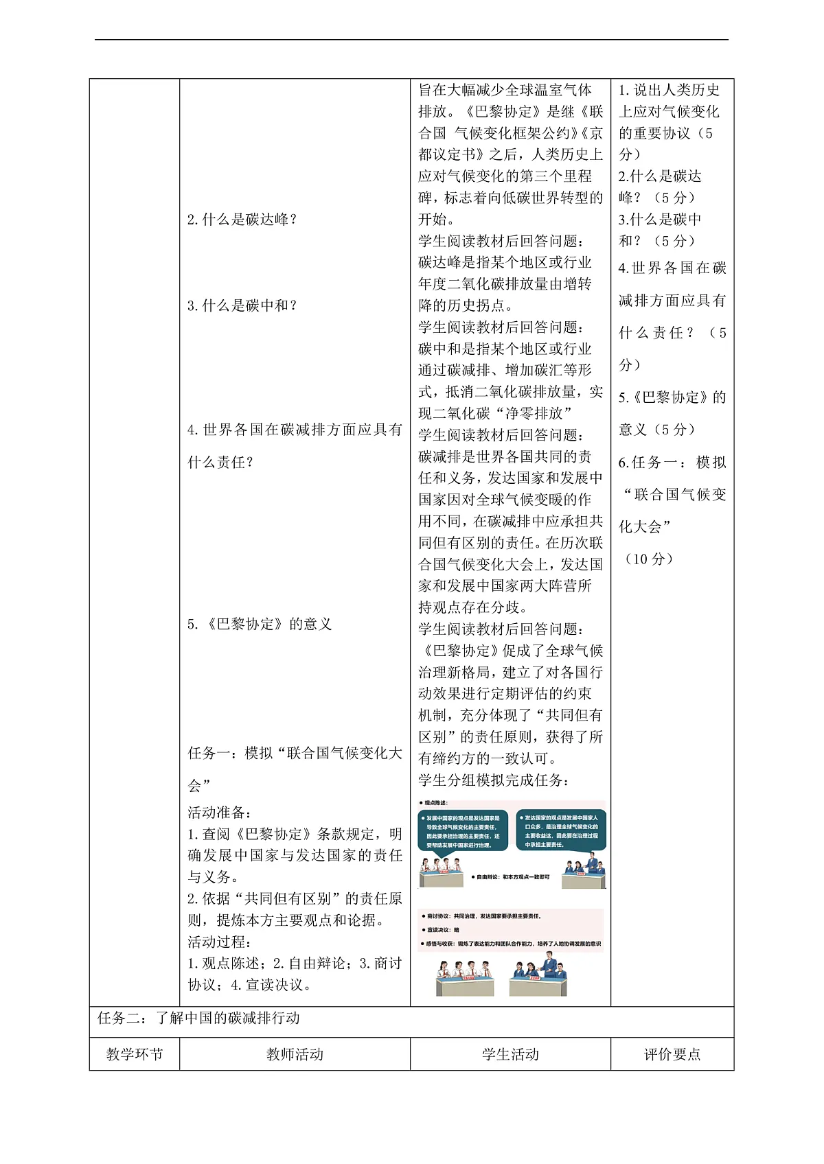 第九章人类命运共同体 学习主题 素养提升 教学设计第3页