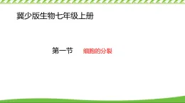 1.2.1細(xì)胞的分裂 課件 2024-2025學(xué)年冀少版生物七年級上冊