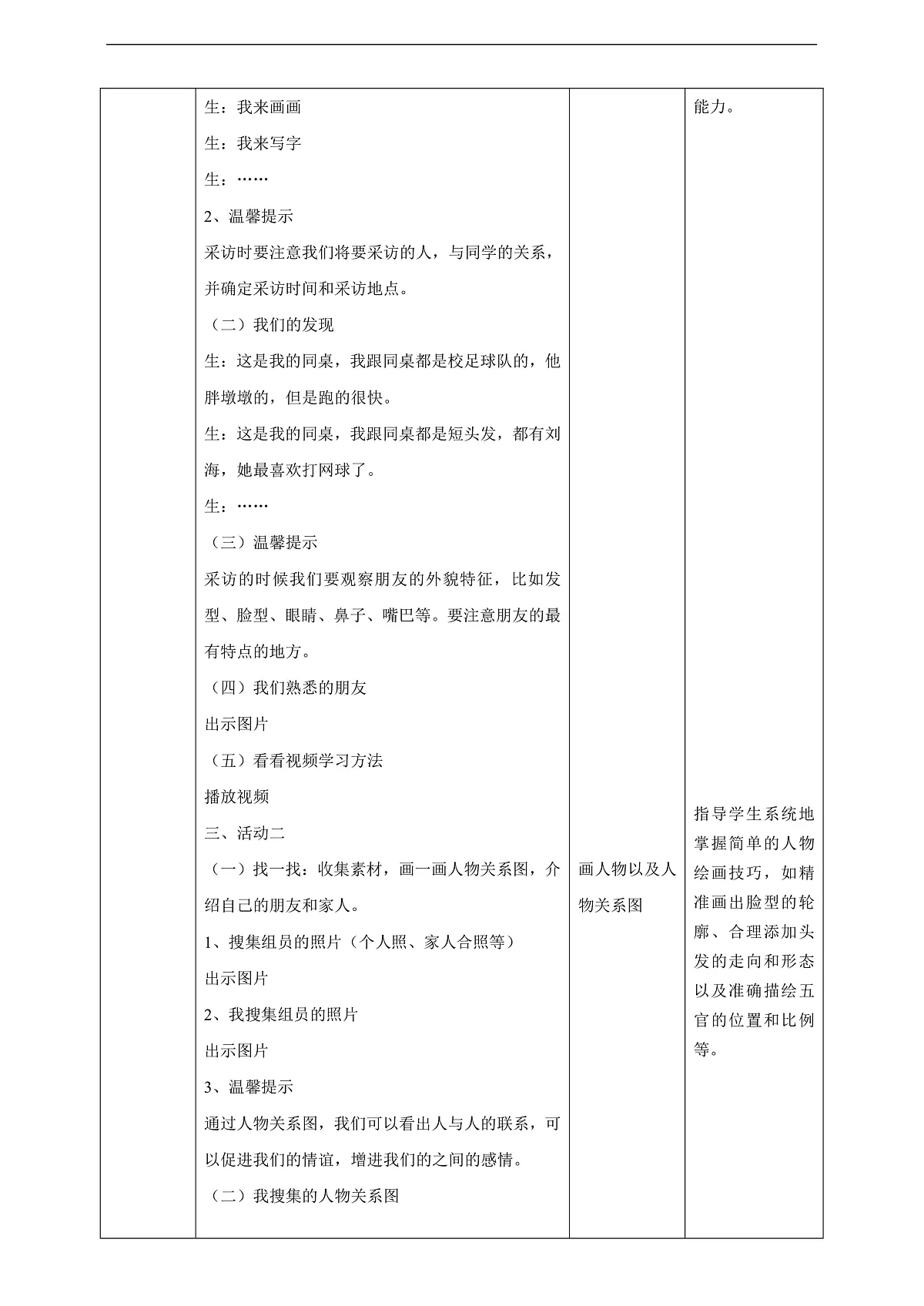 岭南美版一上 11 熟悉的朋友 教学设计第3页