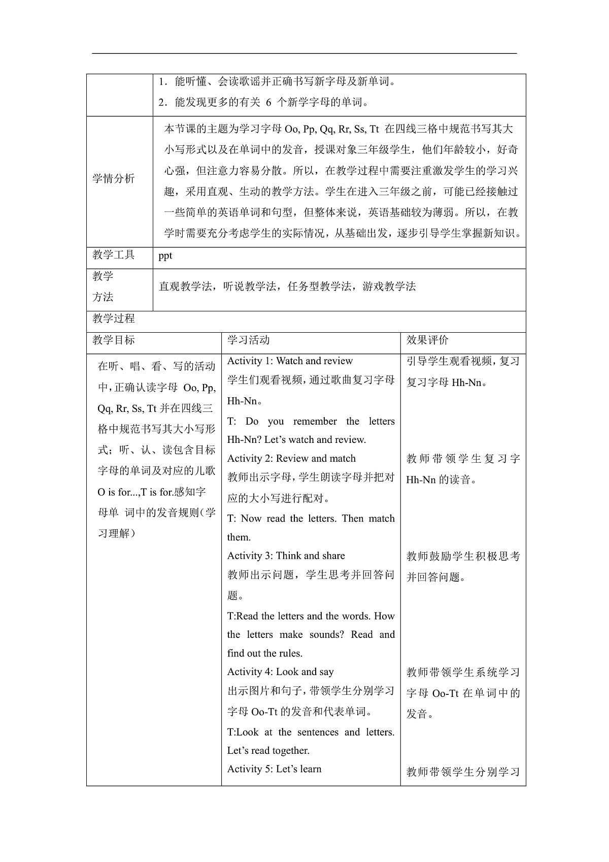 Unit 3 Good morning! Lesson 2 Part A Let’s learn 教学设计第2页