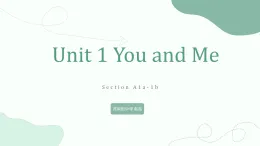人教版英語七年級上冊Unit1 SectionA 1a-1d課件