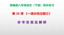 部編版八年級語文下冊第 20 課《一滴水經(jīng)過麗江》同步練習（原卷版+解析版）A3+（答案解析）PPT