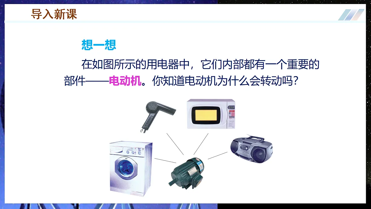 第三节 磁场对通电导线的作用(培优教学课件)物理沪科版2024九年级全一册第2页