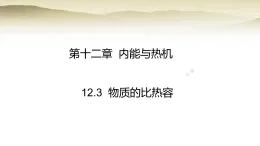 沪粤版九年级物理上册第一十二章内能与热机12.3物质的比热容课件