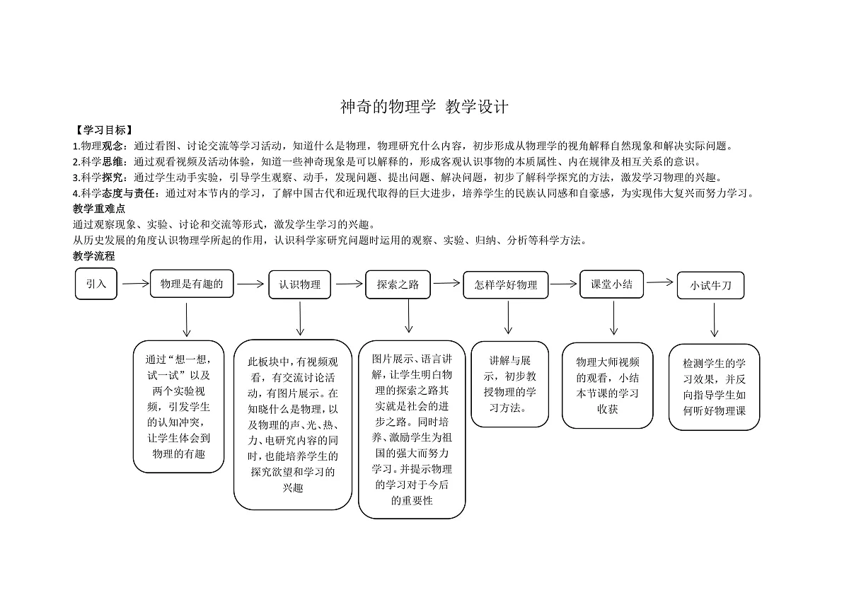 1.1神奇的物理学教学设计第1页