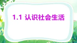1.1 認識社會生活 課件-2025-2026学年统编版道德与法治八年级上册