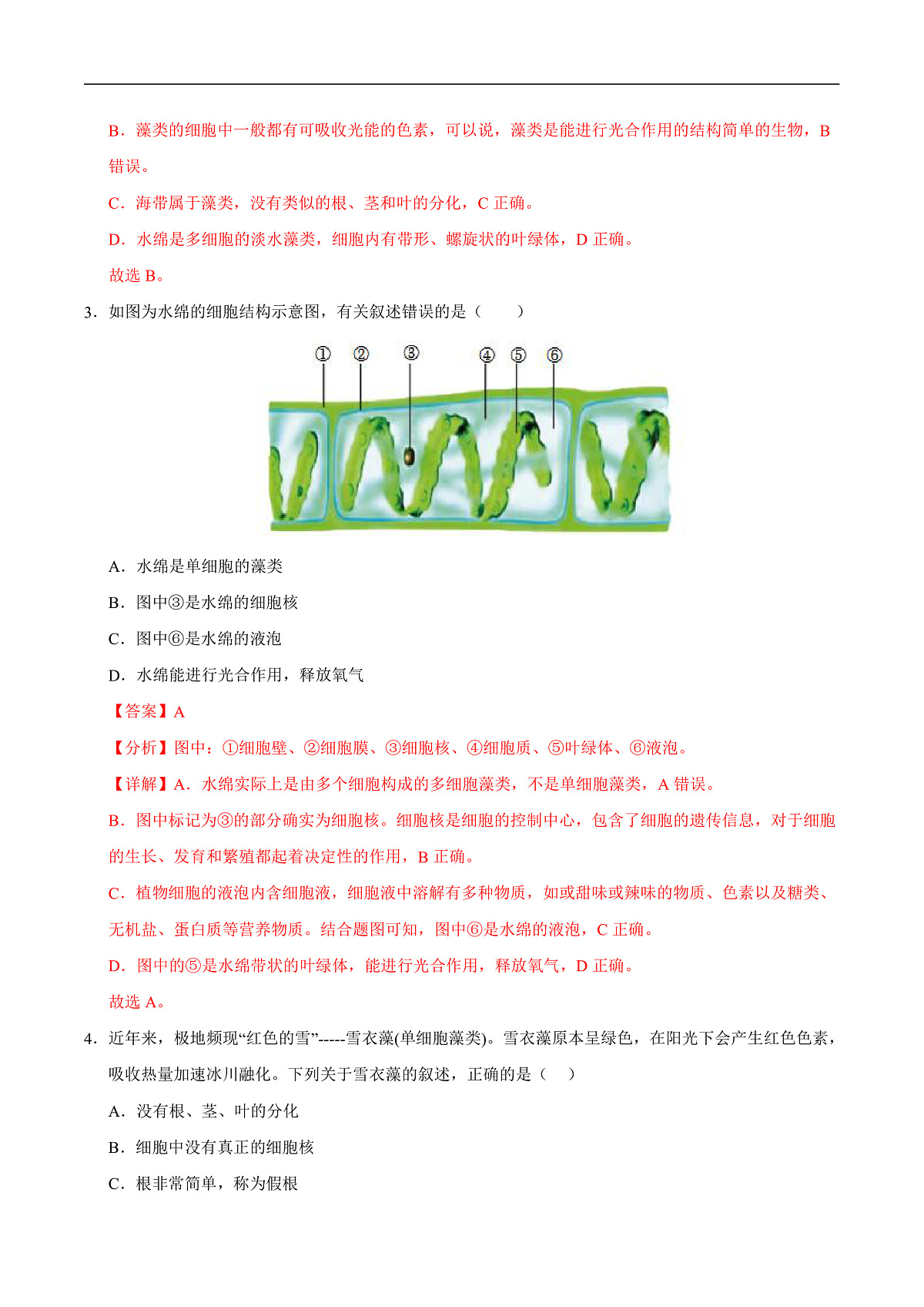 第7章 藻类与植物类群(章末测试)(解析版)第2页