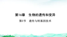 北师大版八年级生物上册第6单元生命的延续第16章生物的遗传和变异第5节遗传与转基因技术课件