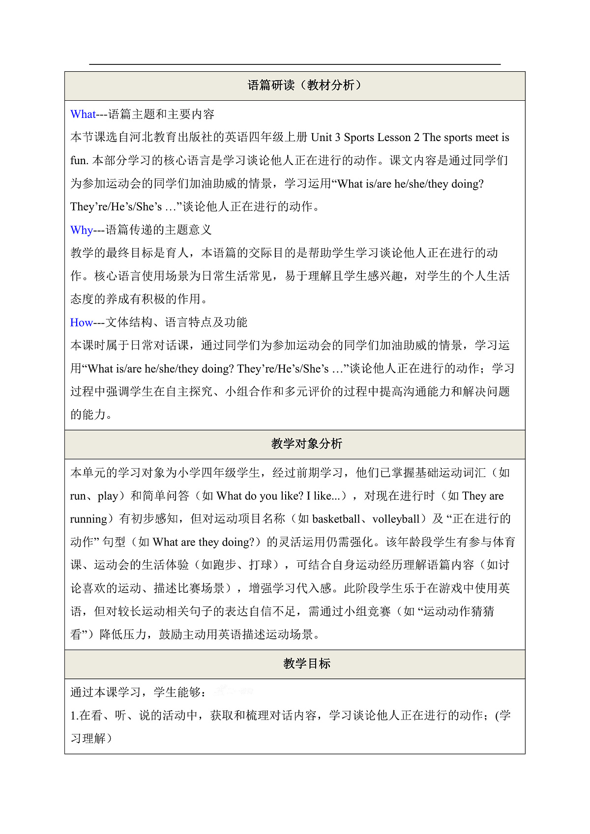 Unit 3 Sports Lesson 2 The sports meet is fun 教学设计第2页