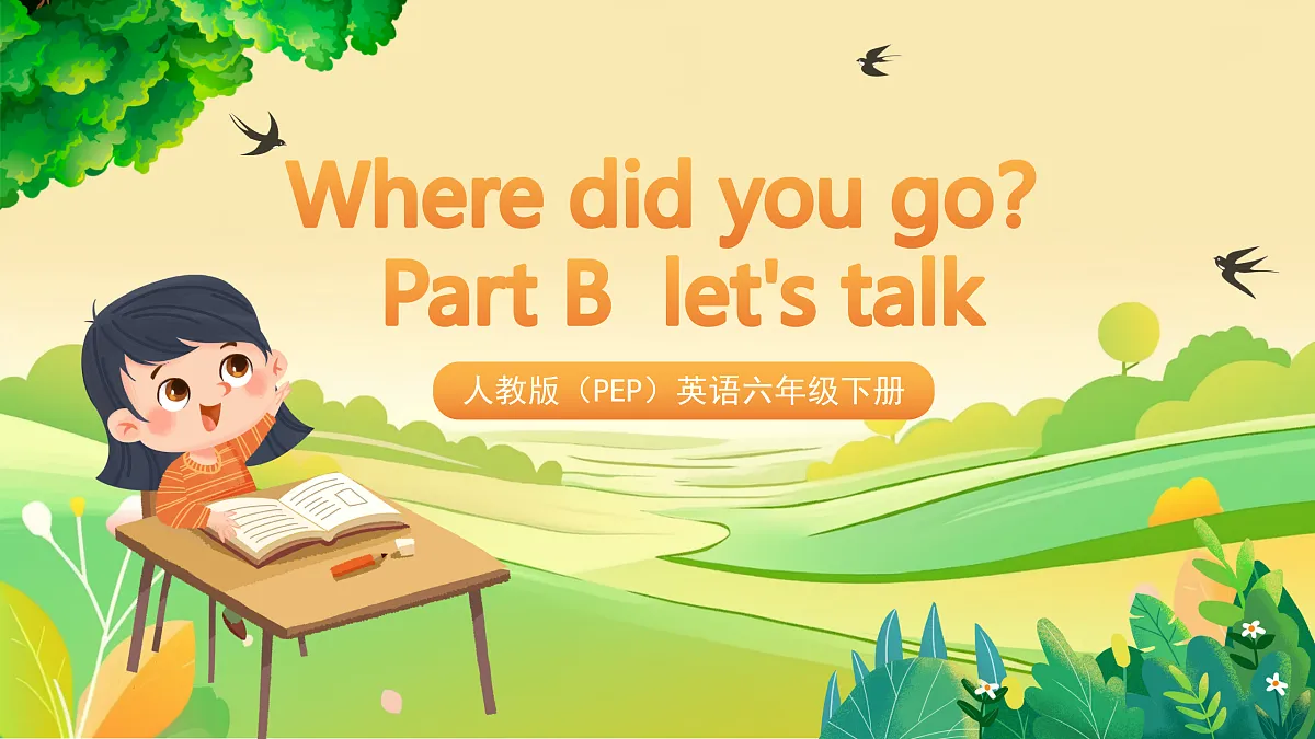 人教版(PEP)英语六下Unit3 Where did you go Part B let's talk 课件第1页