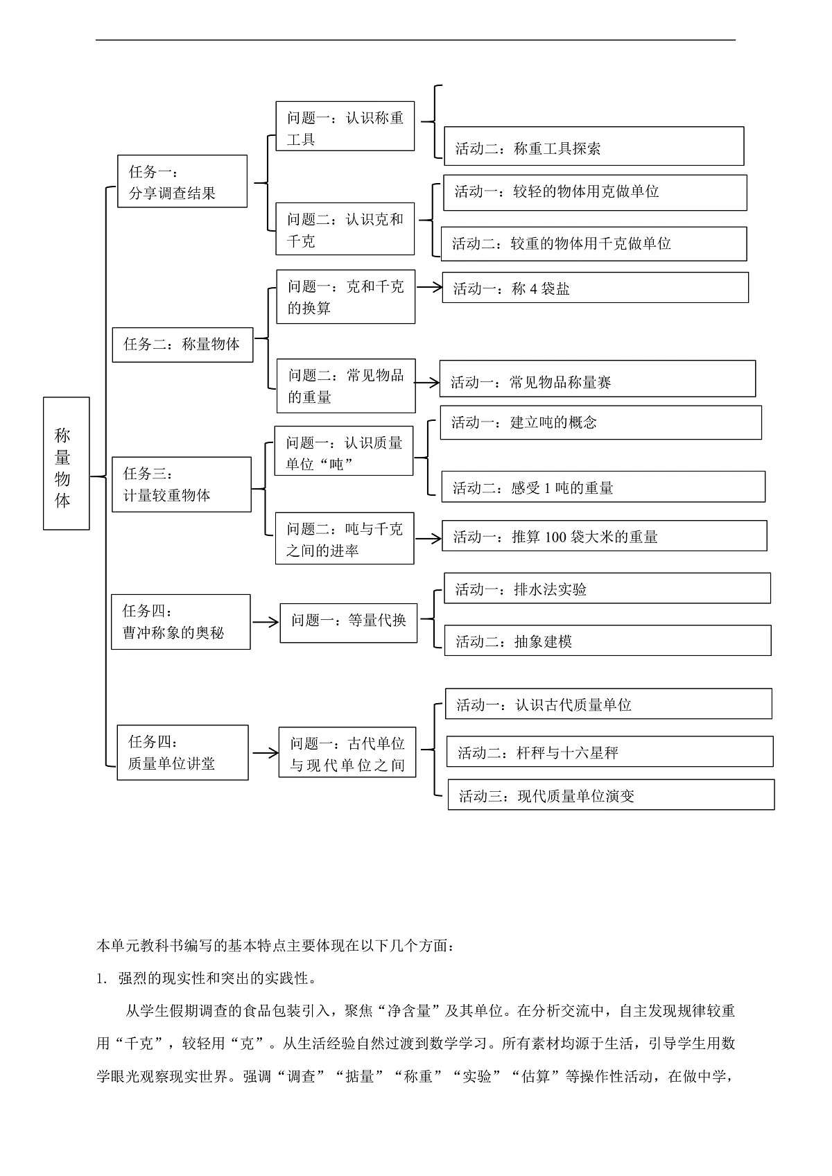 冀教版三上《称重物体》单元整体教学设计第3页