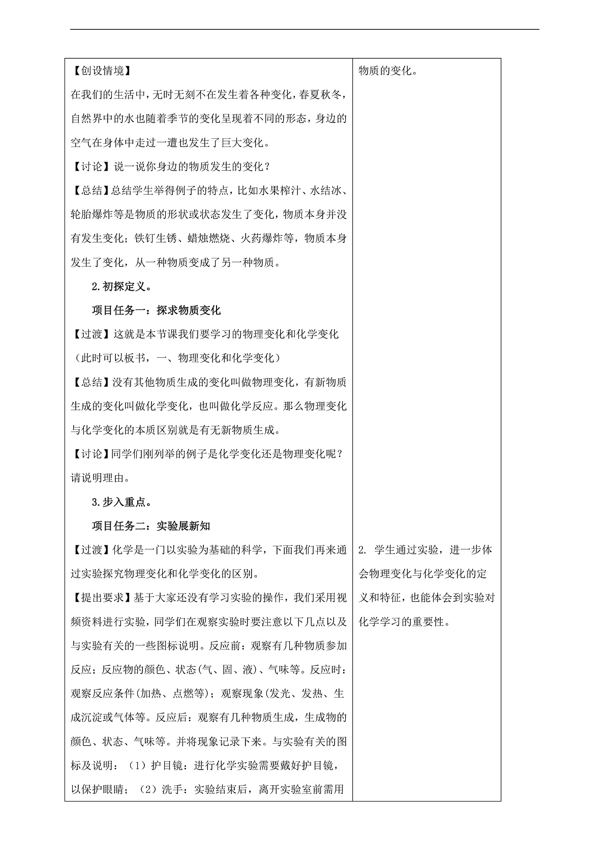 基于新课标核心素养下的教学设计一1.1.1物质的变化和性质第2页