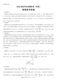 名校教研联盟2026届高考仿真模拟卷（样卷）物理含答案解析