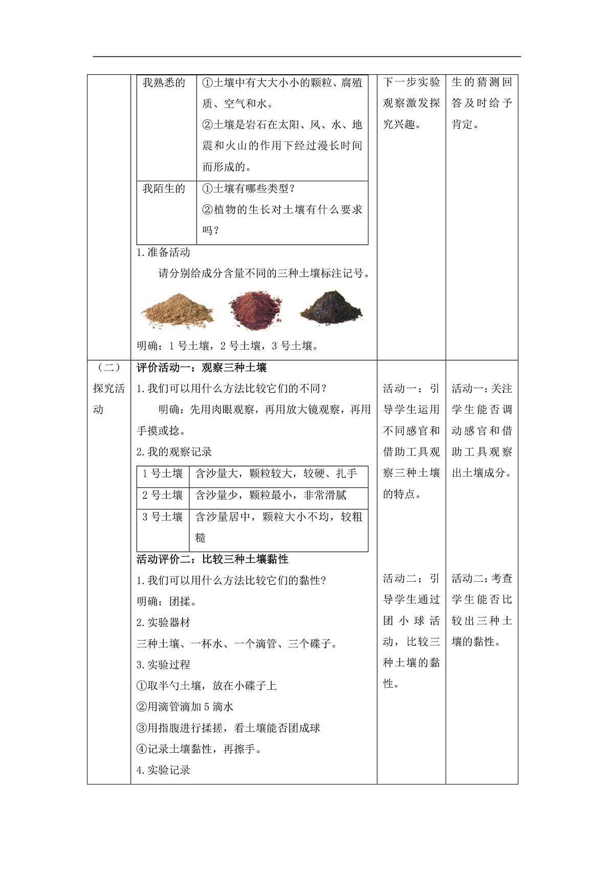 教科版(2017)科学四下3.7《比较不同的土壤》课时教案第2页