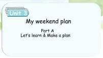 小学英语人教版PEP（2024）六年级上册Unit 3 My weekend plan Part A示范课ppt课件