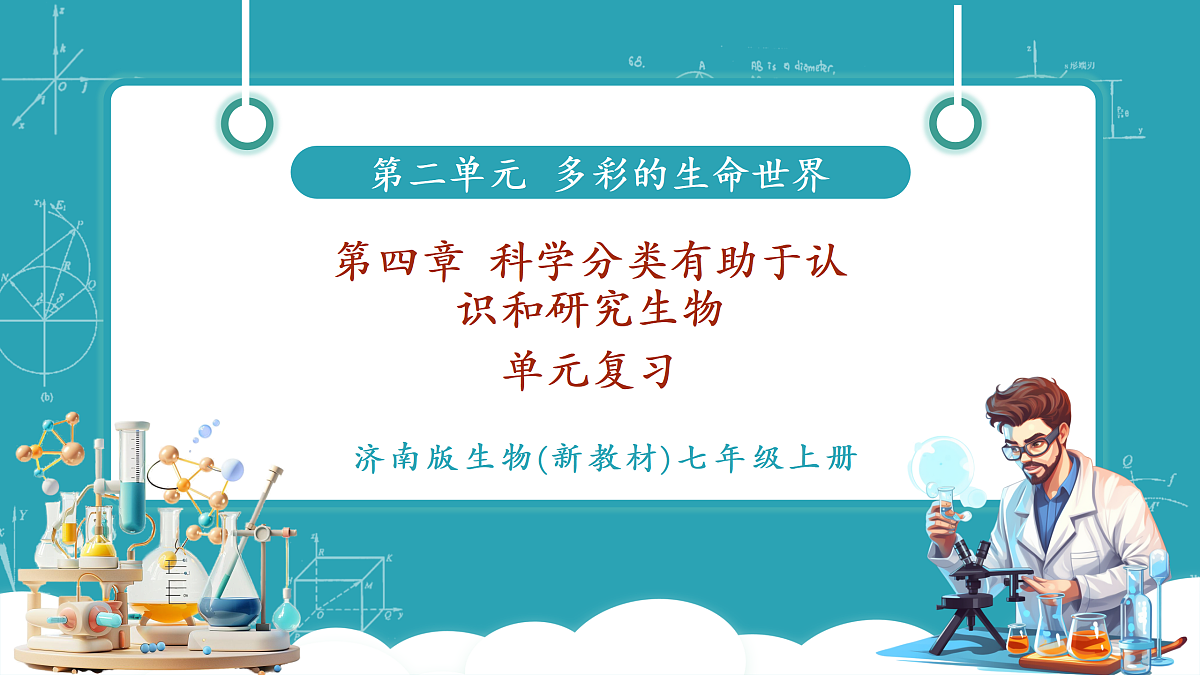 第二单元第四章 科学分类有助于认识和研究生物(复习课件)第1页