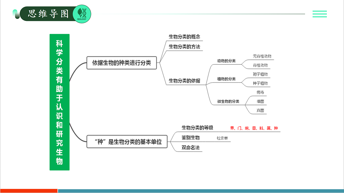 第二单元第四章 科学分类有助于认识和研究生物(复习课件)第3页
