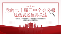 红色简约风党的二十届四中全会公报课件