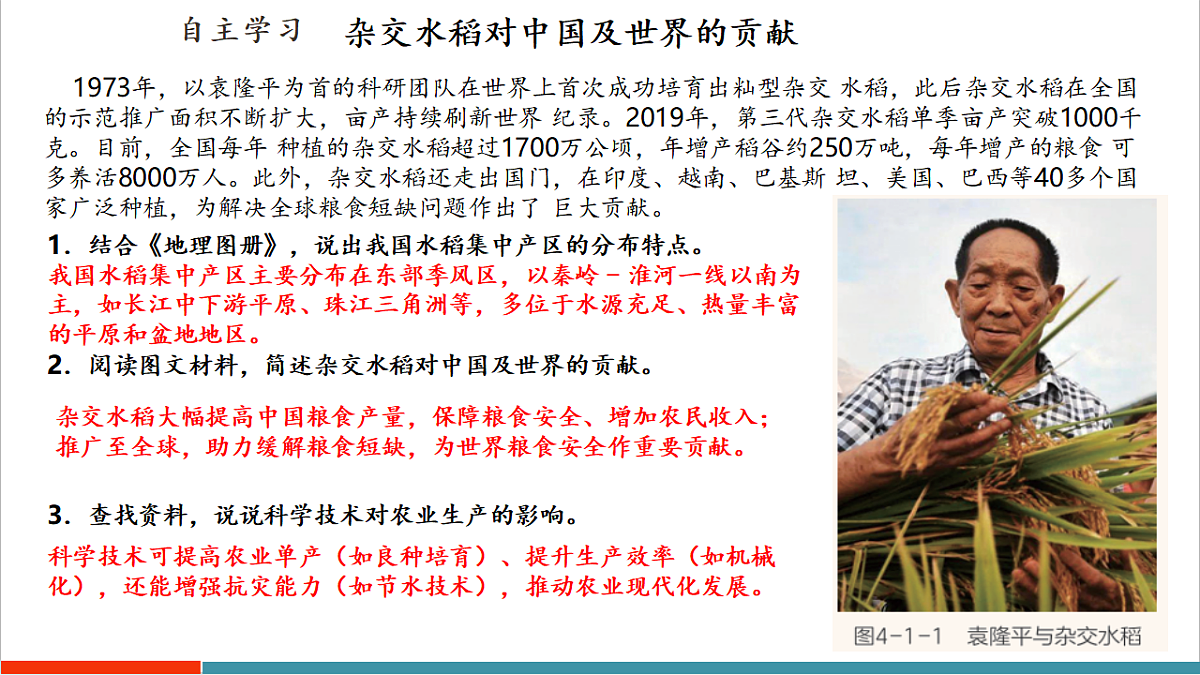 【大单元教学】第一节 农业与科技兴农 精品课件第6页