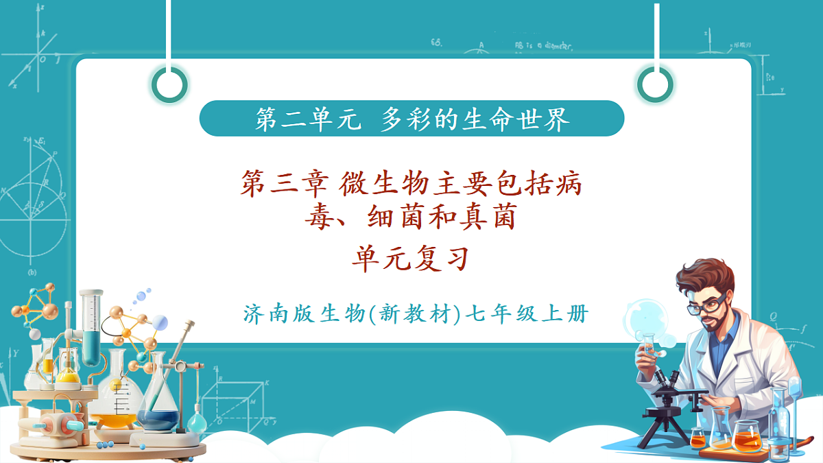 第二单元第三章 微生物主要包括病毒、细菌和真菌(复习课件)第1页